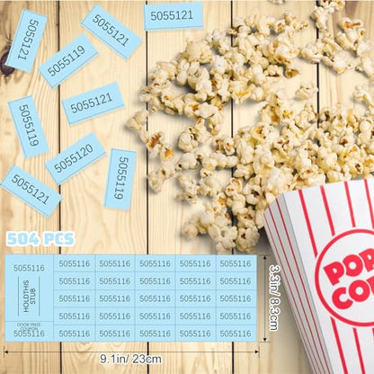 Kosiz 25 Bid 504 Raffle Ticket Sheets Chinese Auction Tickets, Light Blue - color: Light Blue, size: 25 Bid