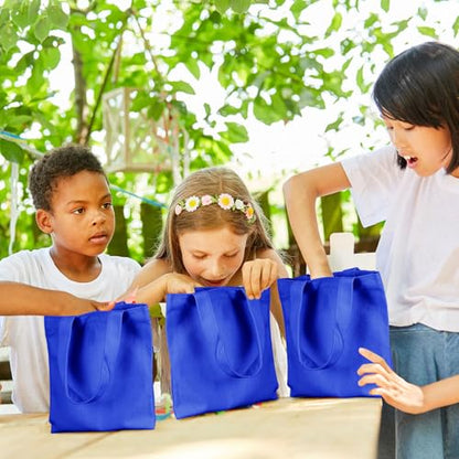 Amylove 24 Pcs Mini Canvas Tote Bags,8.5 X 8 Inch,Blue - color: Blue, size: 8.5 x 8 Inch