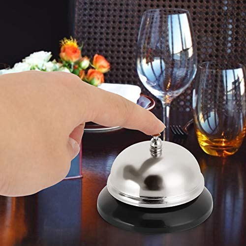 Stainless Steel Dinner Call Bell, Service Bell for The Porter Kitchen Restaurant Bar Classic Concierge Hotel, 3.3x3.3x2.2in Call Bell