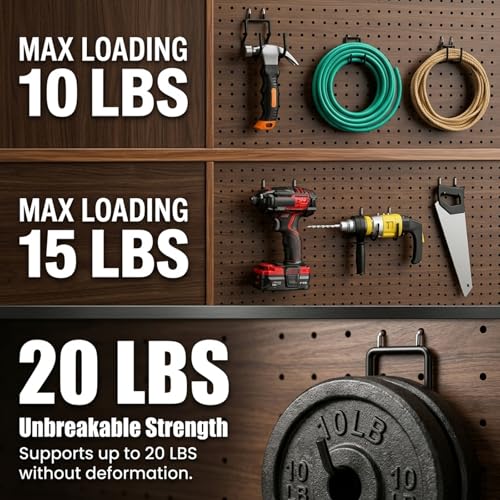 INCLY 24 Pack 1/4" Pegboard Drill Holder Tool Utility Hooks - size: 24 Pack