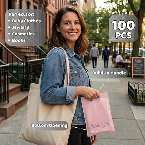 Donyson Pink Poly Mailers, 6x9, 100 Pack, Shipping Bags for Clothing - color: Pink, size: 6x9 (100 Pack)