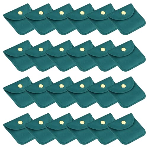 PATIKIL 3x3 Inch Velvet Jewelry Pouches, 24 Pcs Jewelry Packaging Gift Bags with Snap Button for Bracelet Necklace Rings Watch, Lake Blue - color: Lake Blue