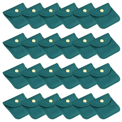 PATIKIL 3x3 Inch Velvet Jewelry Pouches, 24 Pcs Jewelry Packaging Gift Bags with Snap Button for Bracelet Necklace Rings Watch, Lake Blue - color: Lake Blue