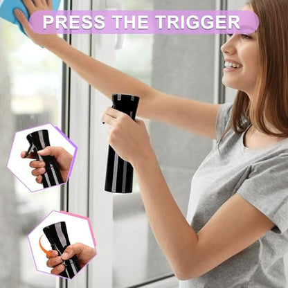 hair spray bottle, ultra-fine spray continuous spray bottle (200ml/6.8oz), used for hair design, vegetation, cleaning and skin care - empty, reusable (Pure Black) - color: Pure Black
