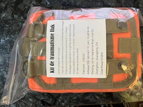 Ifak Trauma Kit, 74 Piece Upgrade Molle Refill Tactical First Aid Supplies - color: Orange