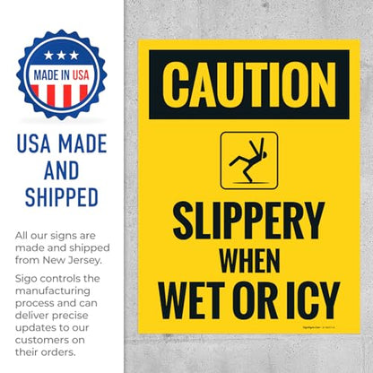 Caution Slippery When Wet Or ICY Sidewalk Sign Kit, (SI-76037) - size: 18x24 Inches, style: 2 Pack - Replacement Panels