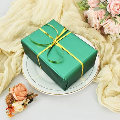BEISHIDA Green Wrapping Paper Roll, Metal Matte Solid Color Gift Wrapping Paper for Christmas Wedding Graduation Birthday(17inches X 32.8ft) - color: metallicmatte-green