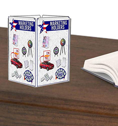 Marketing Holders 4 Pack Sign Holder Tabletop 4 Sided Square with Open Center 4" x 6" Clear Acrylic Menu Flyer Brochure Display Frame Multi Panel Sign Display