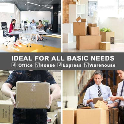 BOMEI PACK No Noise Quiet Clear Packing Tape, Heavy Duty Packaging Tape, Refill Rolls for Sealing Packing and Shipping, 2.4Mil 1.88Inch 55Yards 6rolls, with Free Dispenser - size: 1.88in x 55yds