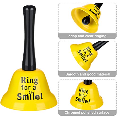 Hotop 2 Pieces Ring Service Call Bell, Yellow Smile Metal Bell