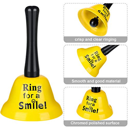 Hotop 2 Pieces Ring Service Call Bell, Yellow Smile Metal Bell