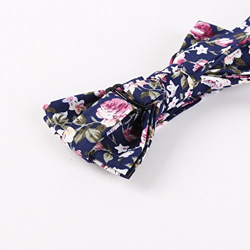 LEVAO Men's Cotton Floral Printing Bow Tie - color: Cb056