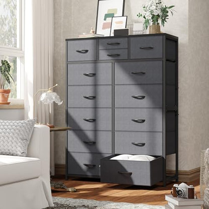 EnHomee 52.2" H Tall Dresser for Bedroom, Vertical Storage Tower, Anti-Tip