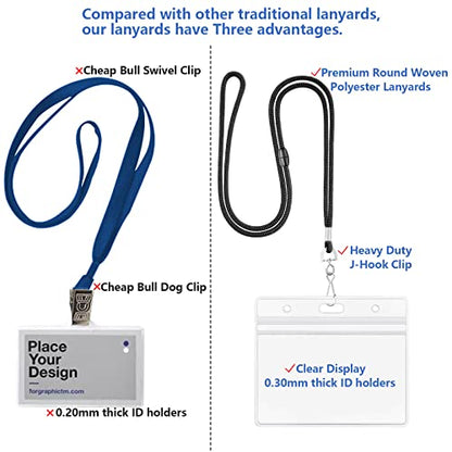 Breakaway Lanyards for Badges Holder 10 Pack with 4x3 ID Card Holder - color: Breakaway Black, size: 10 Pack