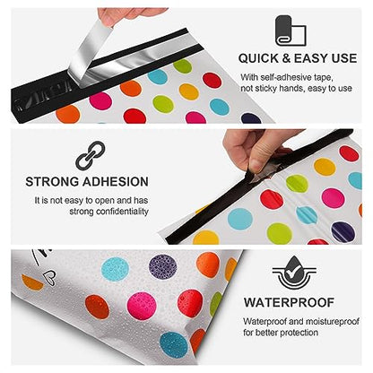 JinRuiKJ Thank You Poly Mailers 10x13 100 Pack, Polka Dots Design - color: Colorful Polka Dots, size: 10x13'' - 100 Pack