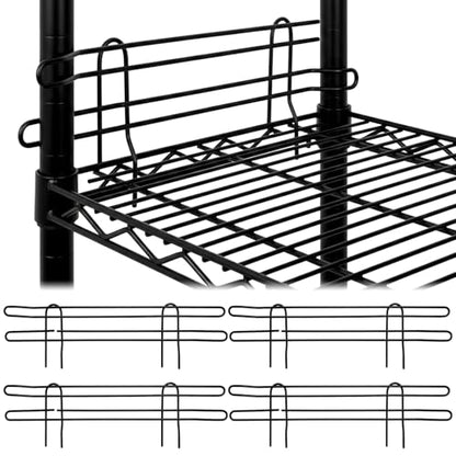 MorningRo 4 Pcs Black Chrome Wire Shelf Ledge, 14" L x 5" H - color: Black, size: 18" L X 4" H