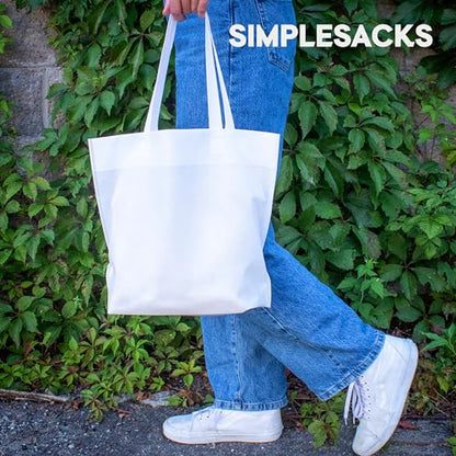 90 Pack Non-Woven Heavy-Duty Reusable Reusable Shopping Bags with Handles - Grocery Bags Bulk - color: White