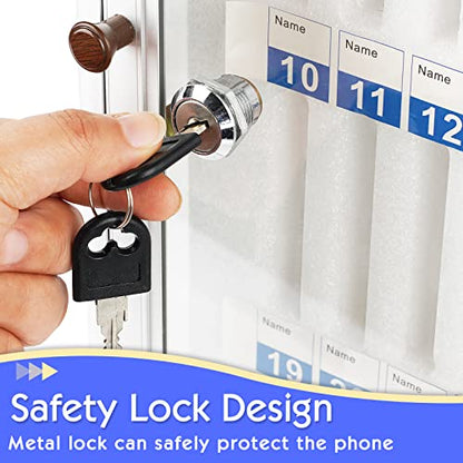 36 Slots Aluminum Alloy Cell Phone Locker, Phone Holder for Classroom - size: 36 Slots Transparent