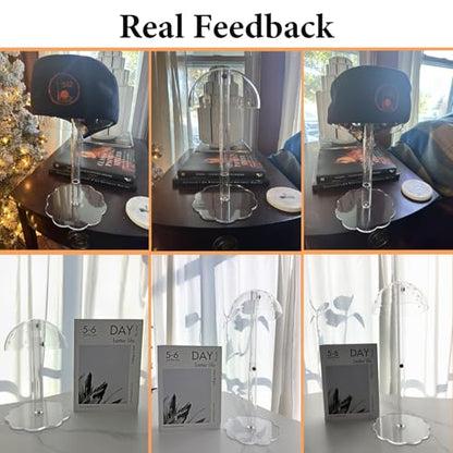 Acrylic Wig Stand Hat Display Stand Adjustable Clear 2-Pack