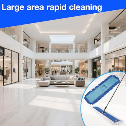 36 inch (1-Cotton 1-Fiber) Microfiber Dust Mop Head Replacements Pads, Large Commercial Mop Head Replacement for Industrial Dust Mop Head Floor Cleaning, Office, School, Restaurant, Hospital Reusable - size: 1-Cotton-1-fiber