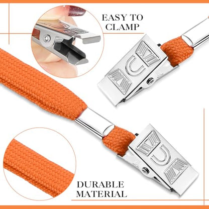 Marspark 4"x3" Name Badge Holder with Lanyard Bulk, Orange, 50 Sets - color: Orange