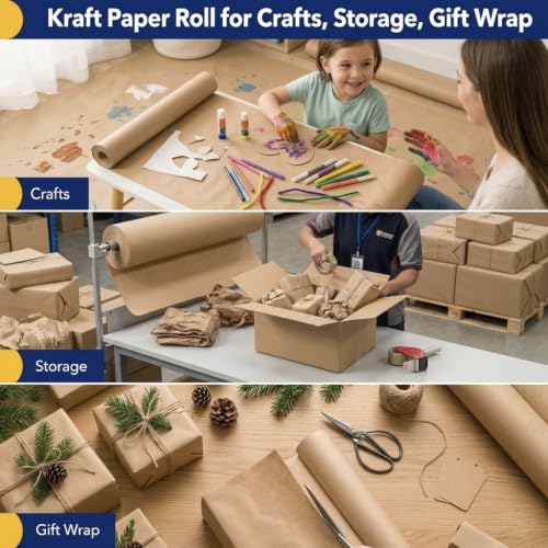 Vanhench Brown Paper Roll, 36" x 2520" (210') - color: Brown, size: 36" Width X 210' Length