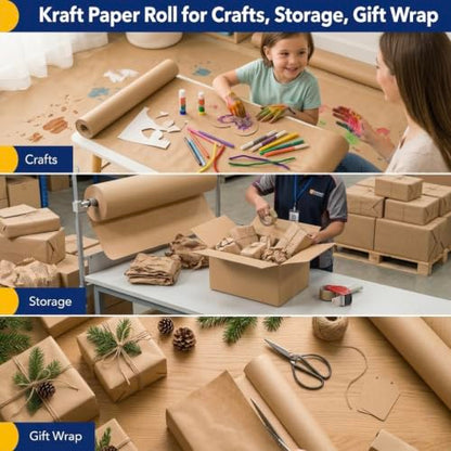 Vanhench Brown Paper Roll, 36" x 2520" (210') - color: Brown, size: 36" Width X 210' Length