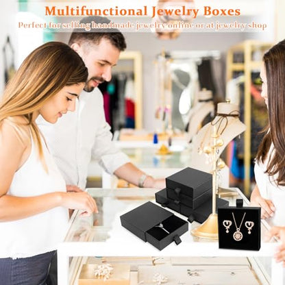Jewelry Gift Boxes, 5 Pack 3.5x3.5x1.18 inch Small Jewelry Boxes, Small Gift Box for Necklaces Bracelet Earring Ring Gift packaging(Black) - color: Black1