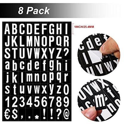 Zonon 8 Sheets Mailbox Numbers Letters Stickers,1 Inch,Black, White in Back - color: Black, White in Back, size: 1 Inch