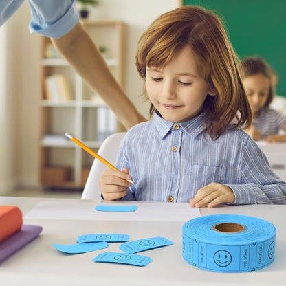 LLIKED 500 Raffle Tickets 1x2inch Smile Blue Single Roll for Events - color: Blue, size: 1"x2"