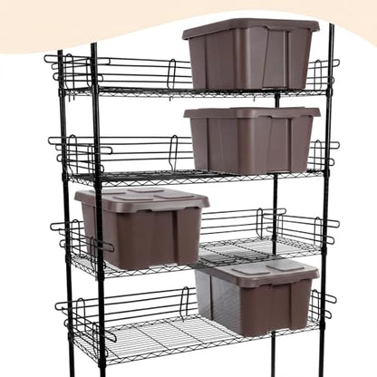 MorningRo 4 Pcs Black Chrome Wire Shelf Ledge, 48" L x 4" H - color: Black, size: 48" L X 4" H