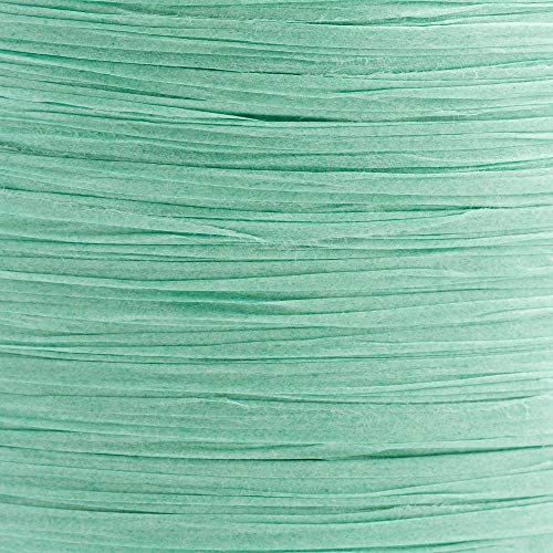 Italian Options Paper Raffia Ribbon 7mm x 100M - Aquamarine - color: Aquamarine