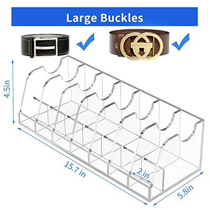 FEMELI Acrylic Shelf Belt Organizer Display Holder 7 Slots for Women Closet - size: 7-Compartments-02