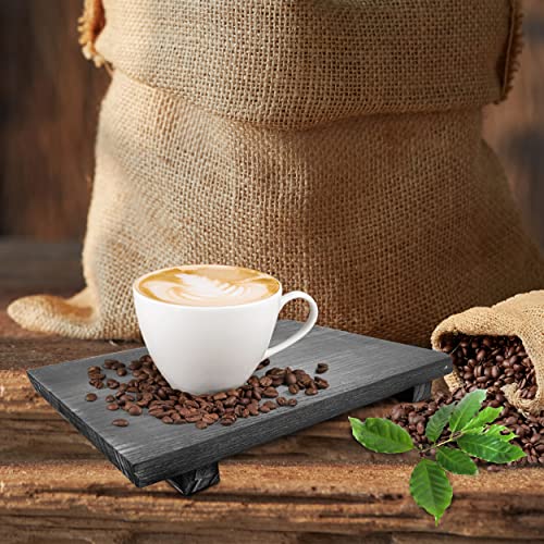 Rustic Pedestal Stand - Handmade Small Wood Tray - Soap Tray for Kitchen Sink, Bathroom (Black, 9 x 6 X 1.5 Inch) - color: Black, size: 9" x 6" x 1.5"