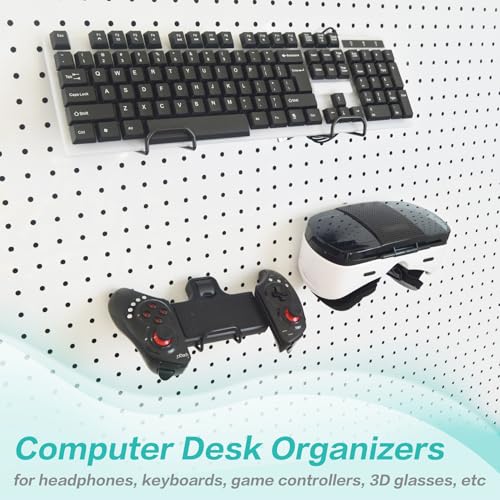 Square Pegboard Hooks 12pcs Dual-Brace Flat L Racks Peg Board (Black) - color: Black