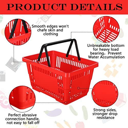 20 Pcs Bulk Shopping Baskets with Handles, Red - color: Red