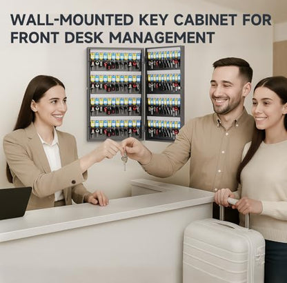WeHere 96-Key Key Lock Box, Steel Key Holder Cabinet with Combination Lock - size: 2.3inx15.7inx26in