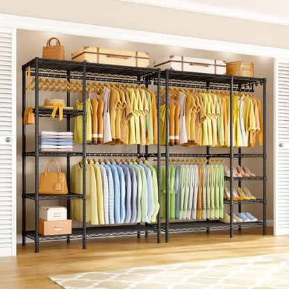 Ulif F2 Clothes Rack, 5 Tiers Heavy Duty Garment Rack for Bedroom - color: Black
