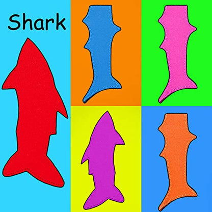 Popsicle Holders Freezer Ice Pop Sleeves 10 Packs Reusable Neoprene Popsicle Covers - color: Shark and Rectangle