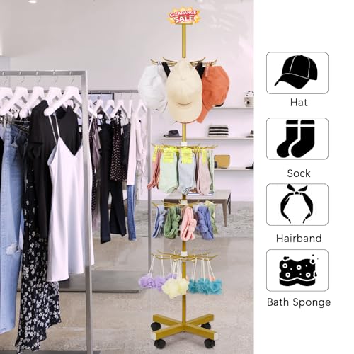 5 Tier Retail Display Stand Store Display Rack, Gold - color: Gold