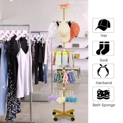 5 Tier Retail Display Stand Store Display Rack, Gold - color: Gold