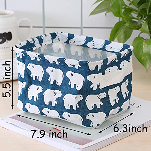 6-Pack Foldable Canvas Storage Baskets with Handle (Style B) - color: Style B