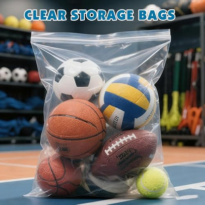 60 Pack Large 5 Gallon Storage Bags with Zipper Top, 18 x 24in Zipper Bags - size: 18in x 24in-60p