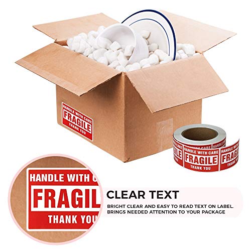 enko 1 Roll 4 x 6 in Large Fragile Stickers for Moving and Shipping - color: 1 Roll - 500 Labels, size: 4 x 6 inch