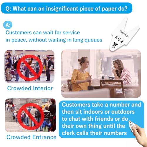 Take-a-Number Tickets for Waiting Line - 5 Rolls, A00-E99, 3000 Tickets/Roll - Take a Turn Tickets for Pickup Counter, Government Office, Reception Desk, Auto Repair Shop