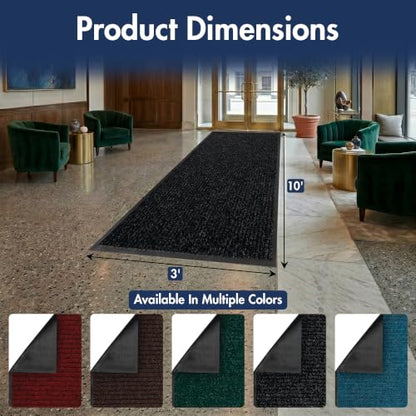 Notrax 109 Industrial Door Mat, 3' x 10' Charcoal, Made in the USA - color: Charcoal, size: 3' x 10' (Rectangular)