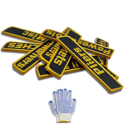 12 Pack Magnetic Tool Box Labels, Toolbox Magnets for Organization - color: Yellow