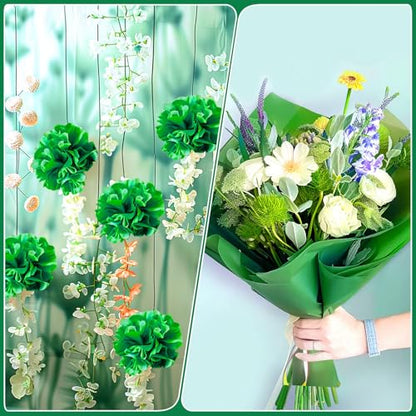 woric 160 Sheets Green Tissue Paper for Gift Bags 20 X 14 Inches - color: Green