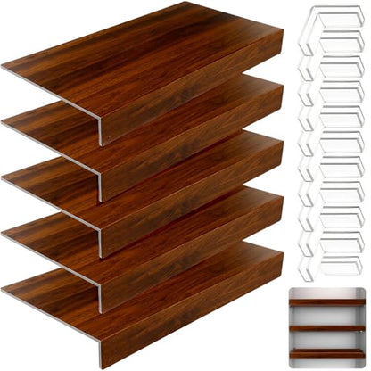 GCCSJ 5Pcs Wire Shelf Cover,22x12 Shelf Covers for Wire Shelving,Walnut - color: Walnut, size: 12"W x 22"L