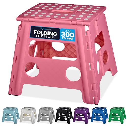 Handy Laundry Folding Step Stool 13 Inch, Sturdy for Adults, Non-Slip - color: Pink, size: 13 Inch